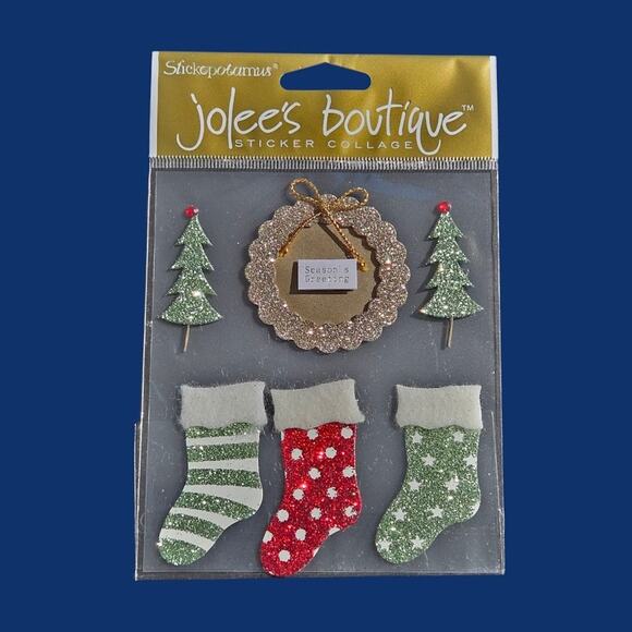 Jolee's Stickers Christmas Decorations Season Greetings Christmas Fun Noel Brads - Picture 3 of 9